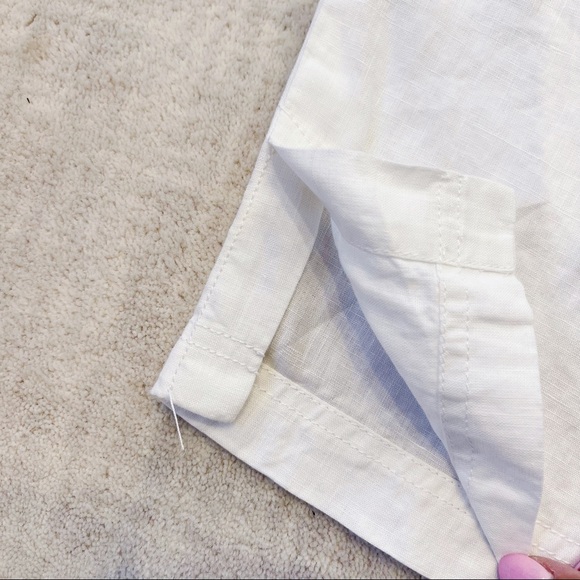 Eileen Fisher White Organic Linen Cropped Pants Sz M NEW - Picture 8 of 14